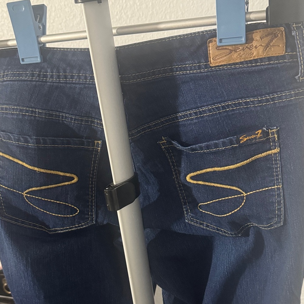 Seven7 Women's Dark Blue Straight Leg Jeans - Picture 2 of 4